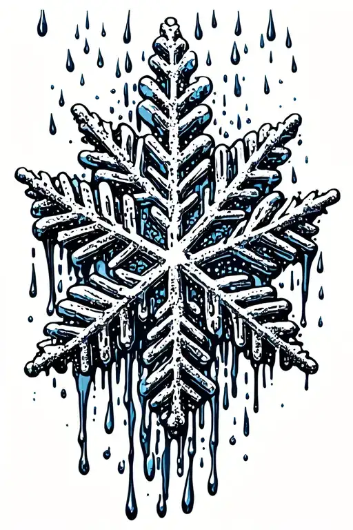 Snowflake Melting Into Rain