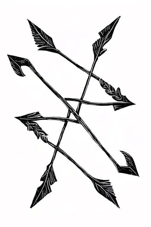 Eight Long Curving And Twisting Thin Arrows Pointing In Random Directions