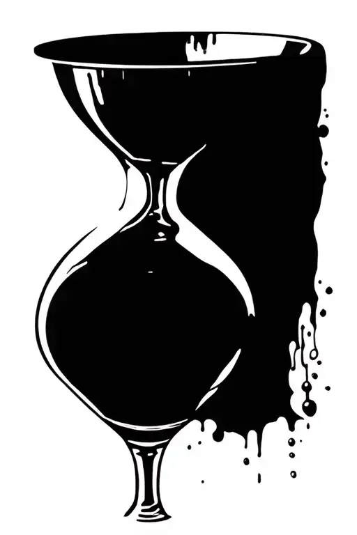 Hourglass With Lemonade Glass Overflowing