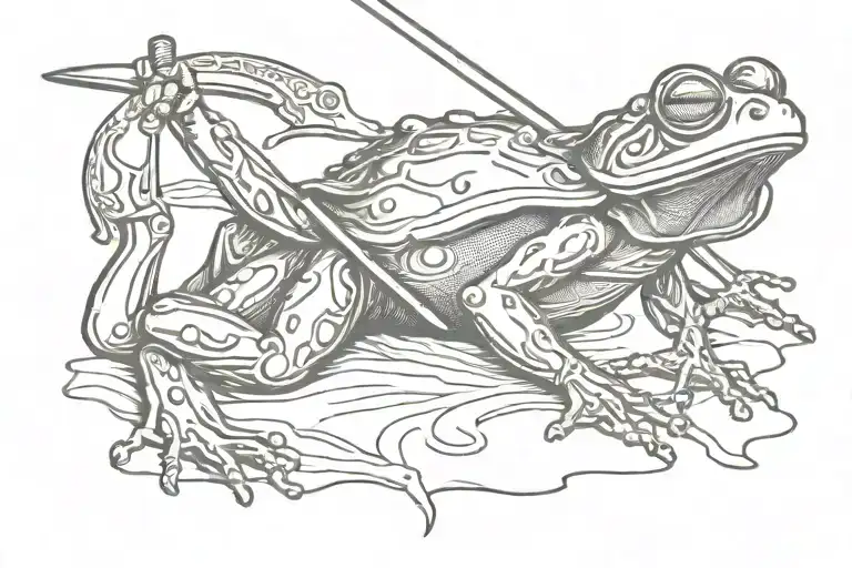 Frog In Armor Holding A Sword