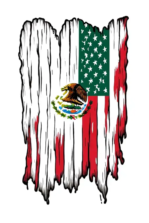 Mexican Flag Incorporated Within American
