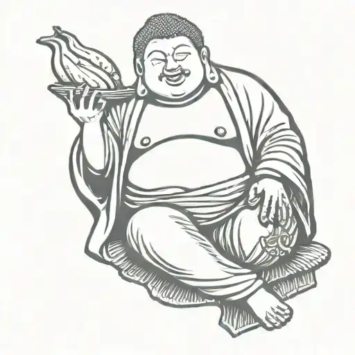 Fat Buddha Holding A Banana