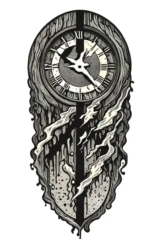 Melting Clock And Lightening