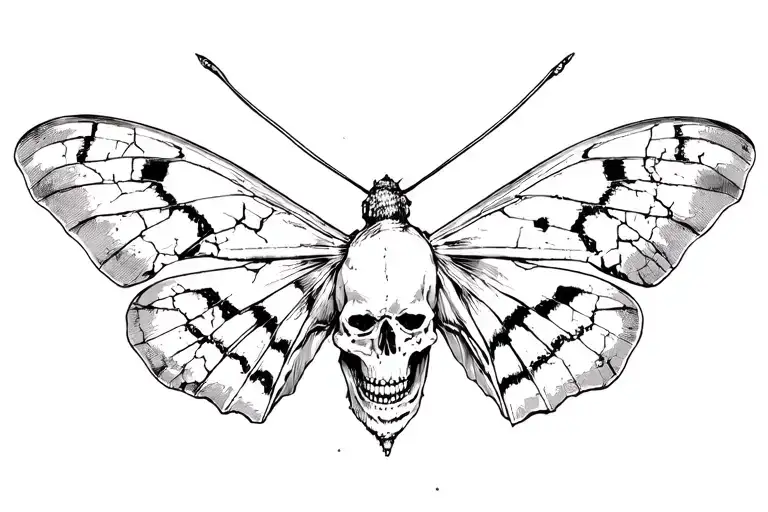 Moth Emerging From A Cracked Skull