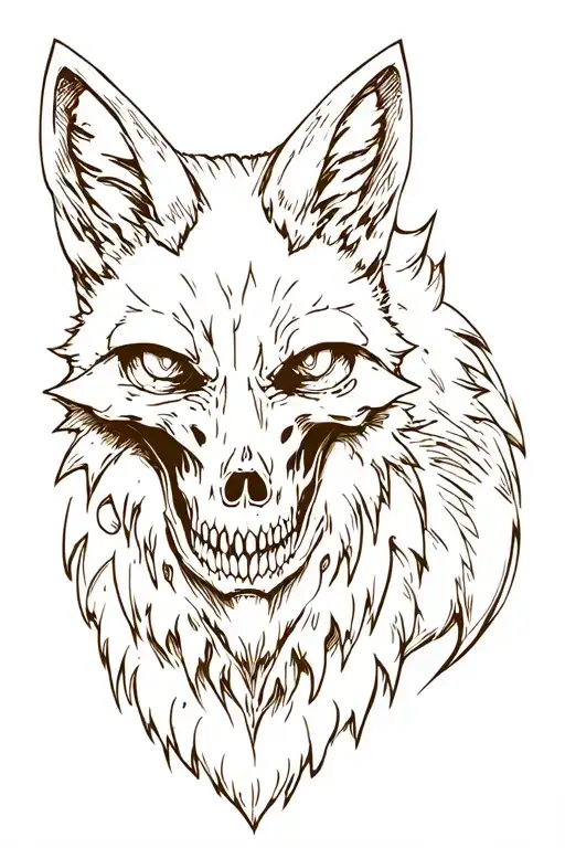 Zombie Fox With Skull Face