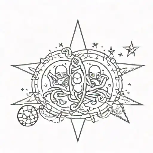 Cancer And Gemini With Stars Around Them