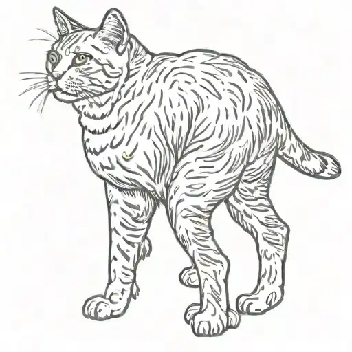 Cat Walking From Behind