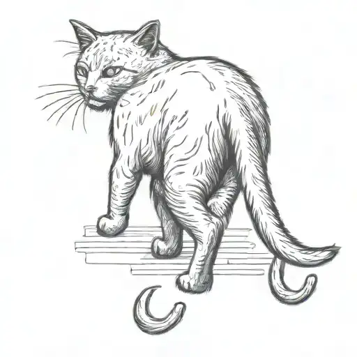 Cat Walking From Behind