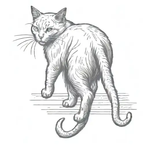 Cat Walking From Behind