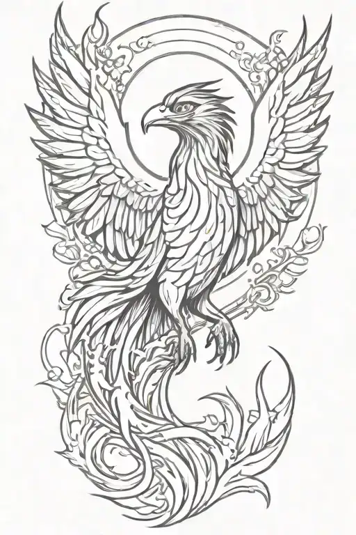 Phoenix Rising From Flames