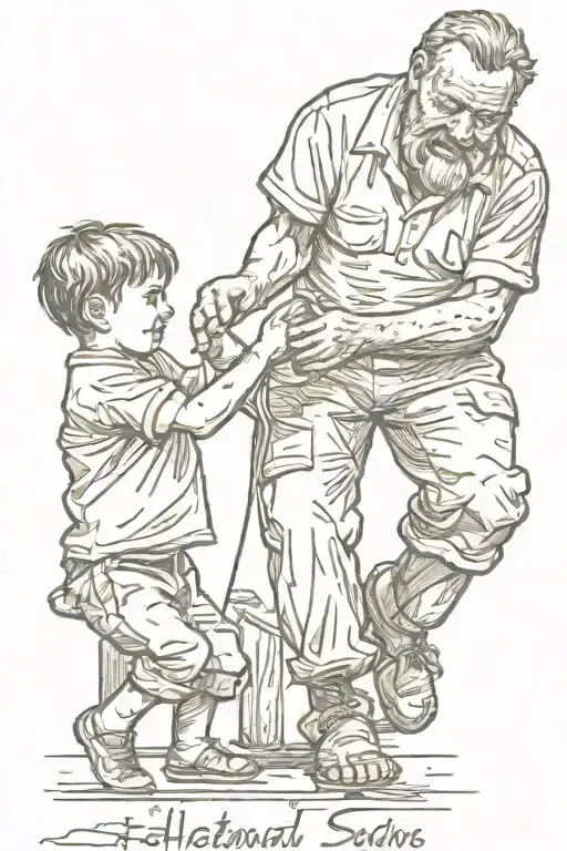 Father And Son Playing