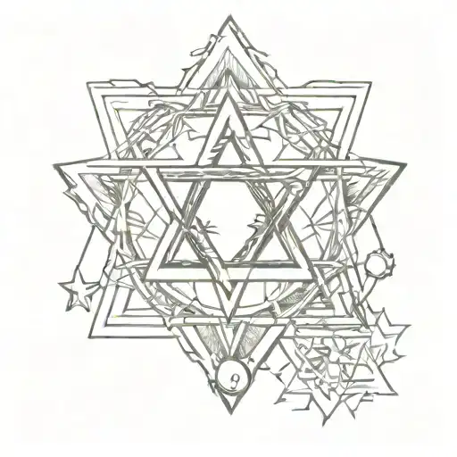 Baseball In The Middle Of A Star Of David Star