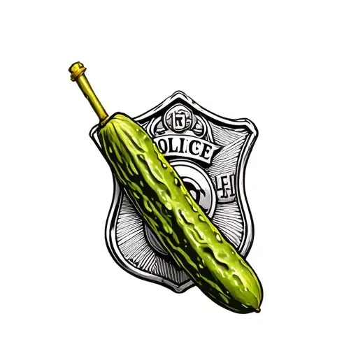 A Single Pickle With A Police Badge Incorporated