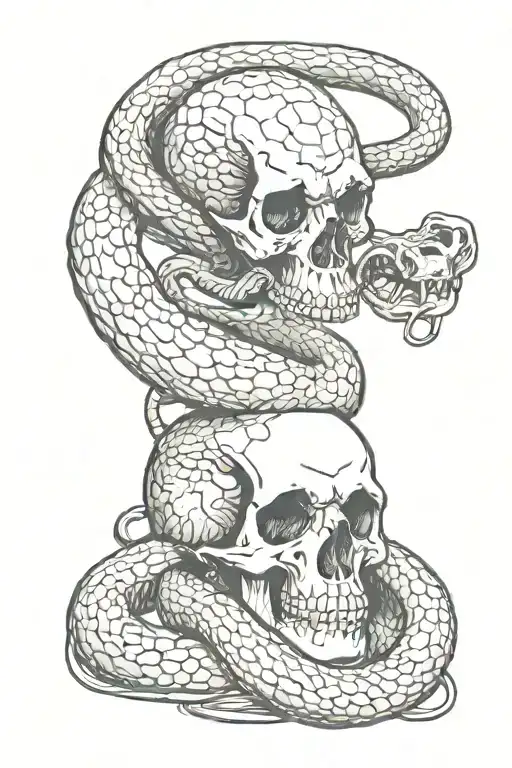 Snake On Hand With Skull