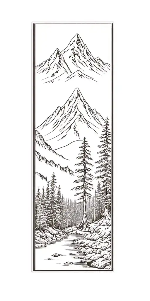 Mountain Stream With Trees Dead At The Bottom And Alive At The Top