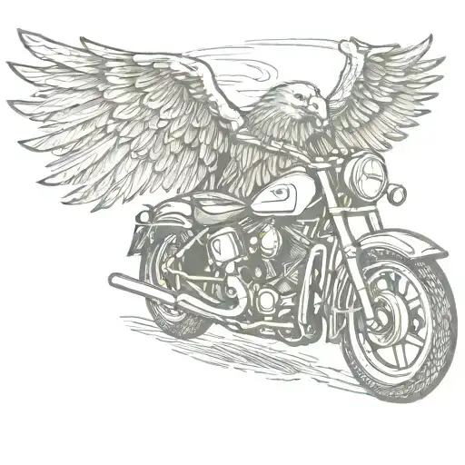 Motorcycle With Eagle