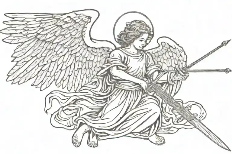 Angel Holding A Sword