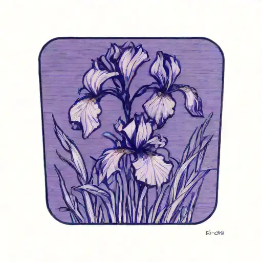 Wild Iris With Black Stem