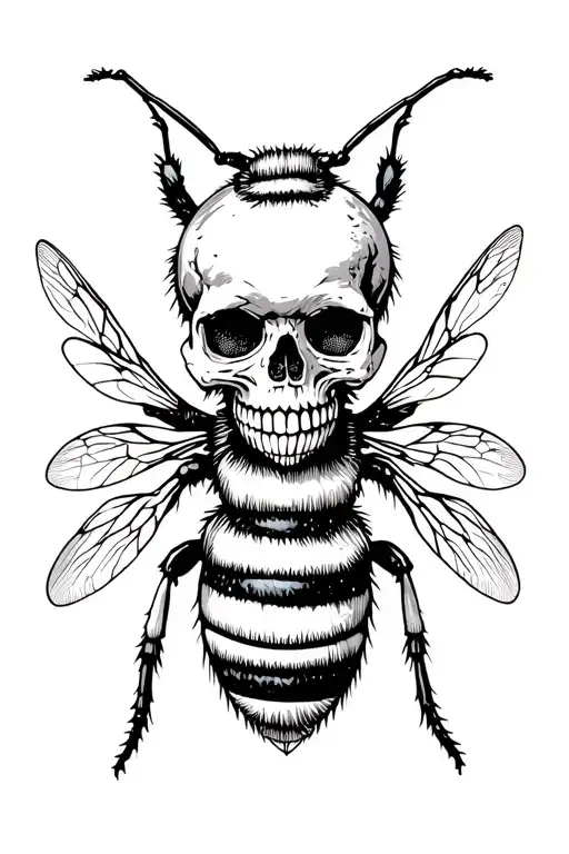 Horro Bee With Skull Wearing