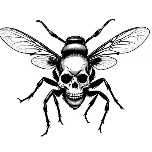 Horror Bee With Skull Wearing