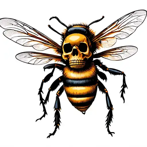 Horror Bee With Skull Wearing