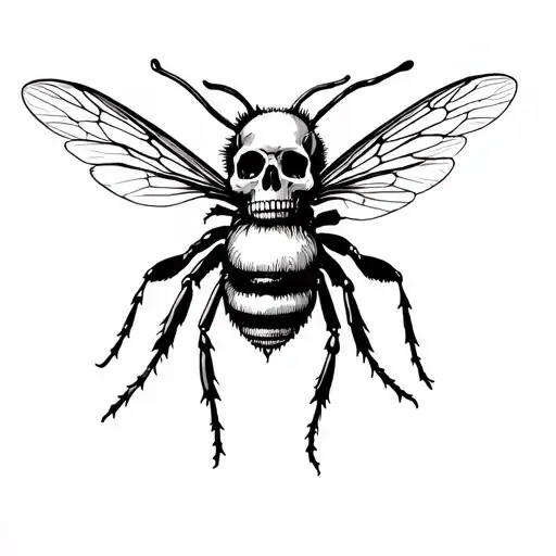 Horror Bee With Skull Wearing