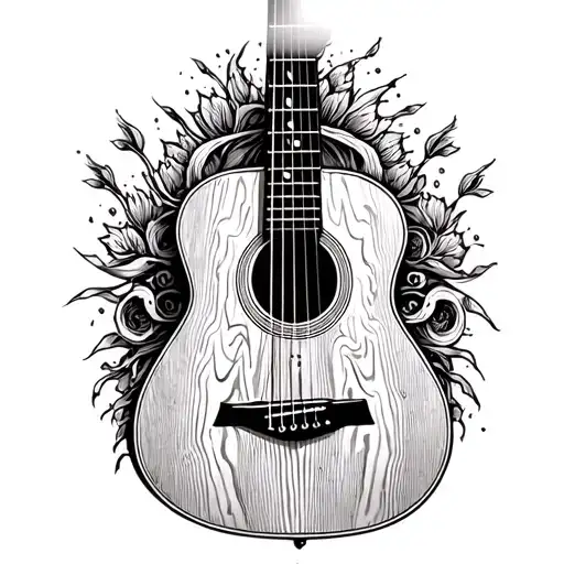 Beautiful Wood Acoustic Guitar