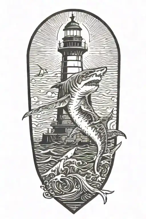 Shark Eating A Lighthouse
