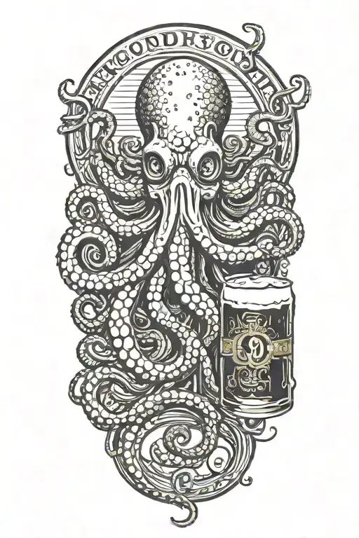 Octopus Eating A Corona Beer
