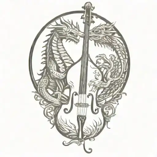 Upright Bass And Dragon Wrapped