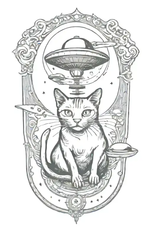A Cat Abducted By Ufo Beaming