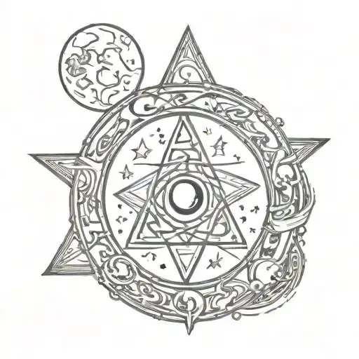 Witchy Symbols With Moons