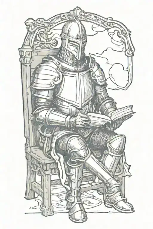 Knight Sitting Reading A Book