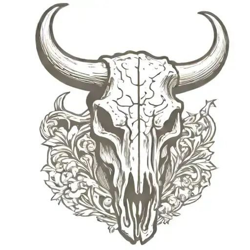 Bull Skull Facing Forward