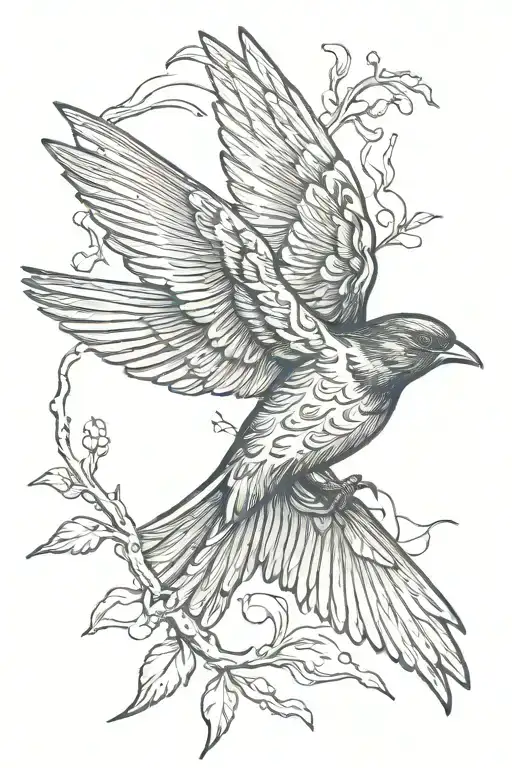 Black Swallow Bird Flying