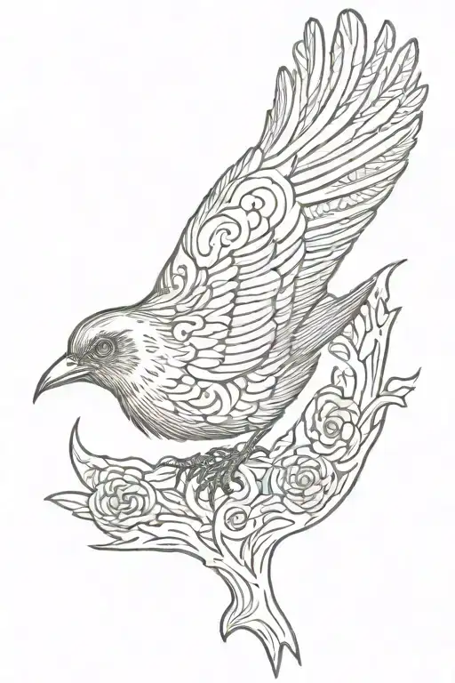 Gothic Tattoo Dead Bird