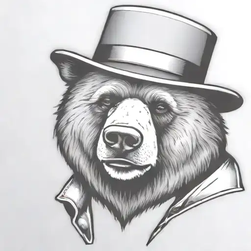 Nerdy Bear Head With Felt Hat