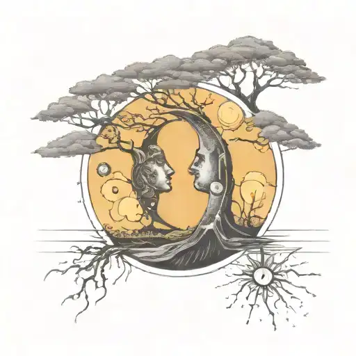 Put Everything Inside A Circle With The Sun And Moon