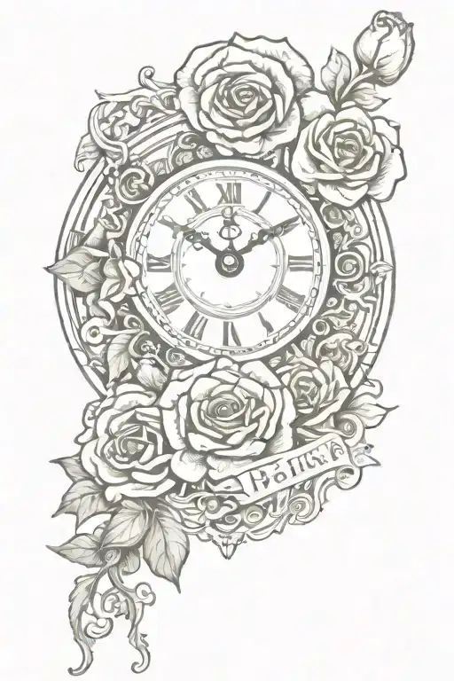 Rose Clock Rainbow Name Banner