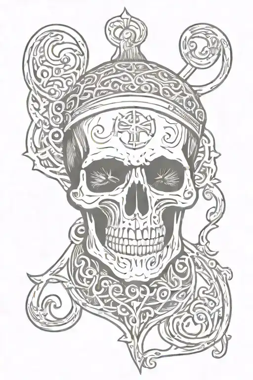 Hebrew Letters With A Skull Face