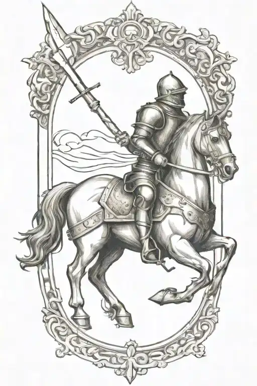 One Single Jousting Lance With A Tapered Handle Made Of Wood