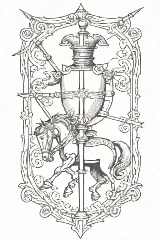 One Single Jousting Lance With A Tapered Handle Made Of Wood