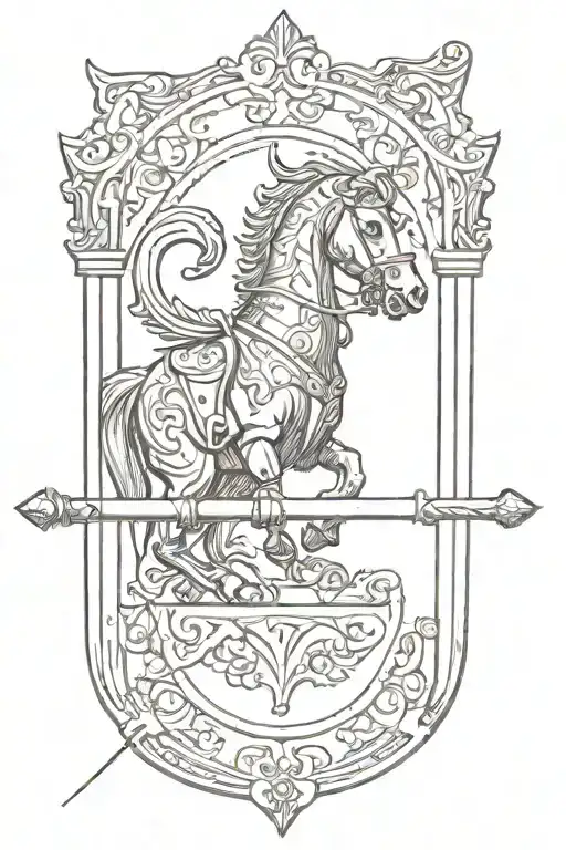 One Single Jousting Lance With A Tapered Handle Made Of Wood