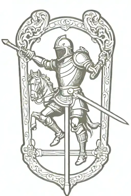 One Single Jousting Lance With A Tapered Handle Made Of Wood