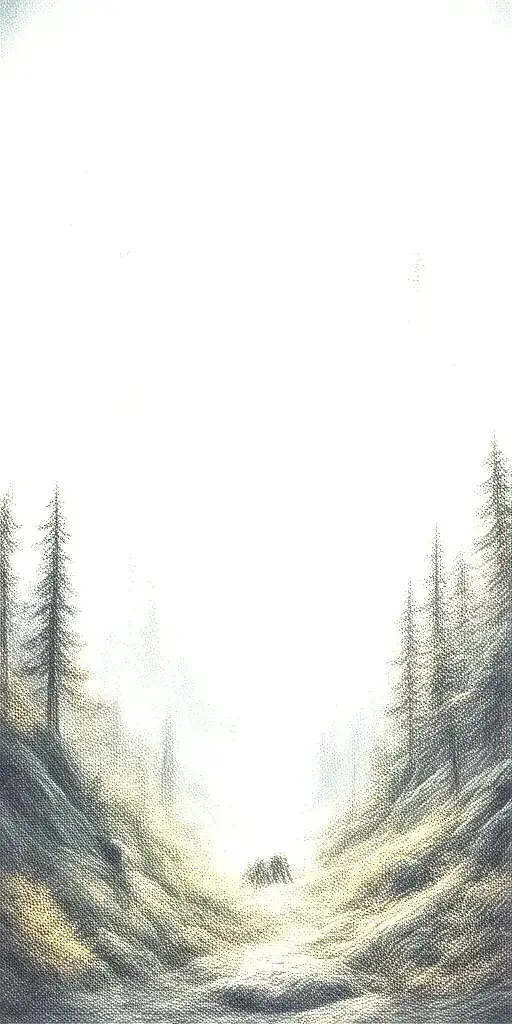 Massive Forest Landscape With Huge Moon In The Background