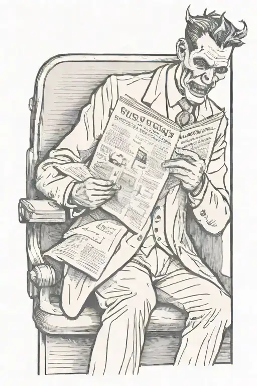 A Demon Facless Man Wearing A Suit Reading A Newspaper On The Train
