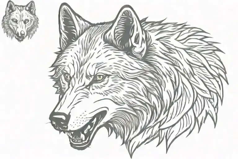 Wolf Head Angry Wolf