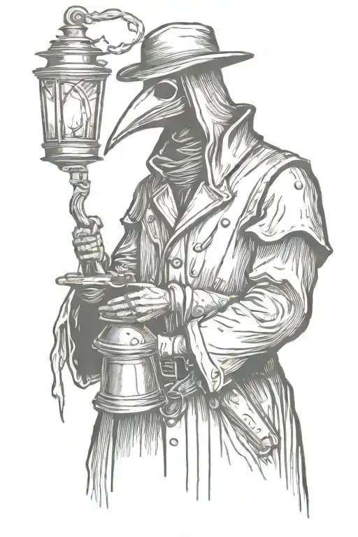 Plague Doctor Holding A Lantern