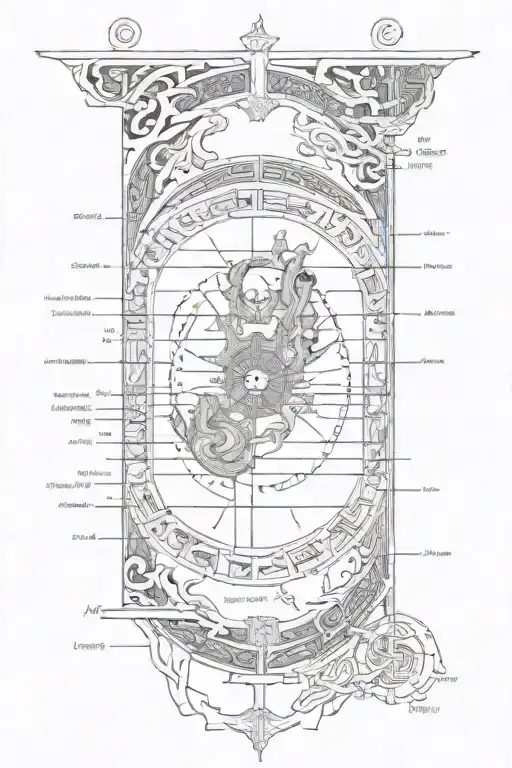 Arm Sleeve Timeline Of Norse Mythology Warpped Around Ygrdassil