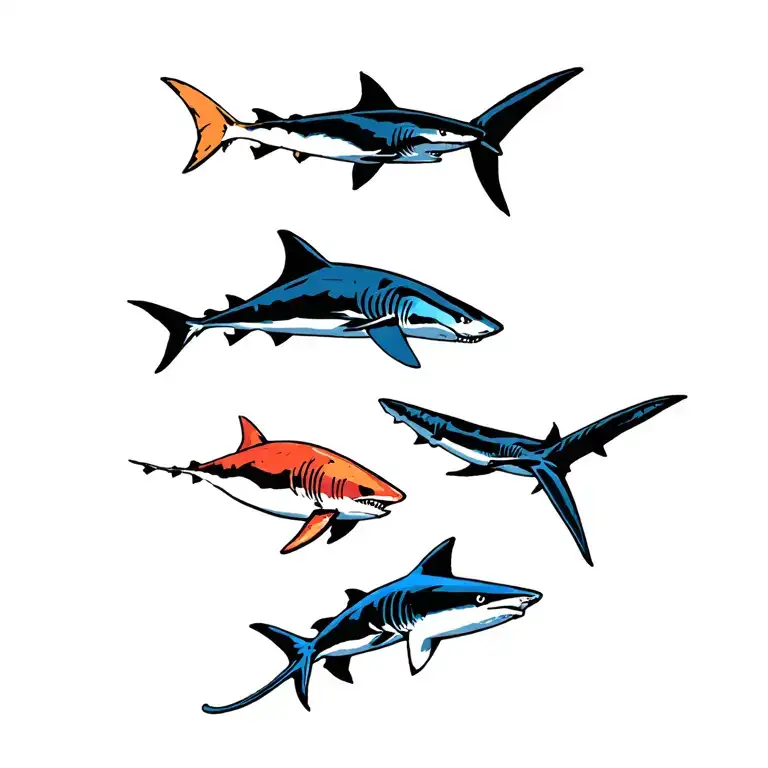 3 Sharks And Make Their Shadows Too